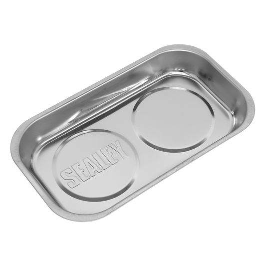 Sealey Magnetic Storage Tray With 2 Magnets 240 x 140mm Stainless Steel AK2312