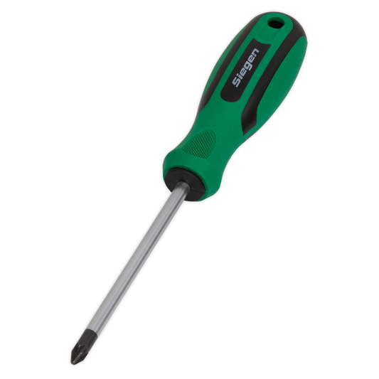 Sealey Screwdriver Pozi 2 x 100mm With Contoured Soft Grip Handle S01186