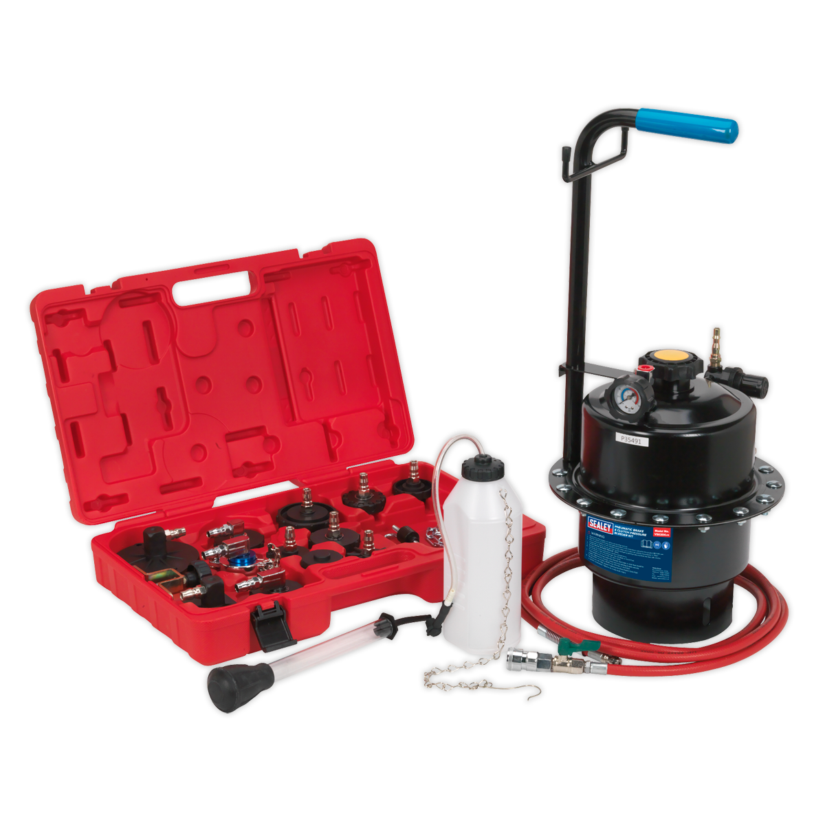 Sealey Pneumatic Brake Clutch Pressure Bleeder Kit 5L Reservoir 3.7M Hose VS0204