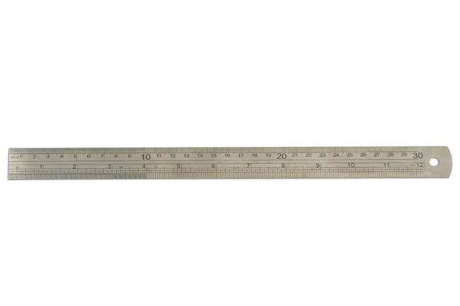 LASER 5911 Steel Rule 300 mm Stainless Steel Metric Imperial Conversion Tool