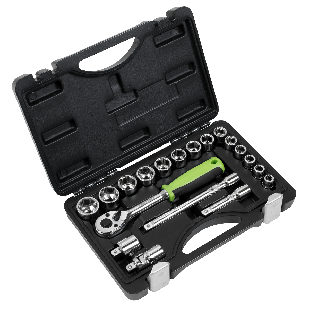 Sealey Socket Set 19 Pieces 3/8" Square Drive Metric With Mirror Finish S01235