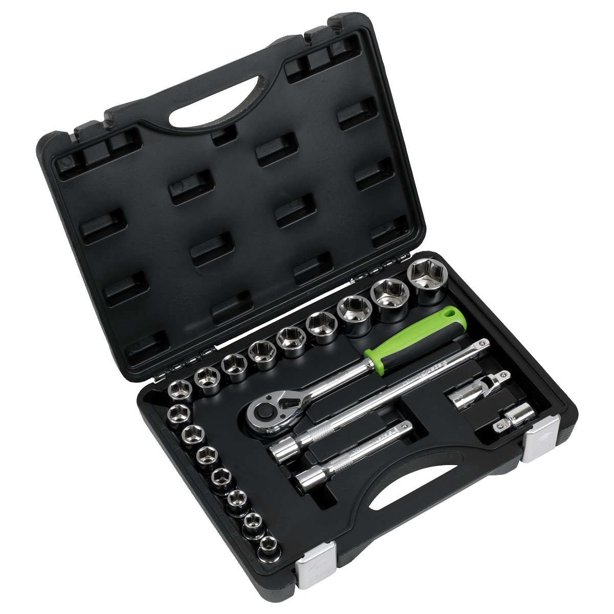 Sealey Socket Set 21 Pieces 1/2" Square Drive Metric With Mirror Finish S01237