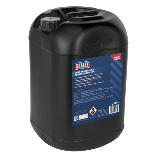 Sealey Emulsifiable Degreasing Low Odour Cleaning Solvent 25 Litre Drum AK25