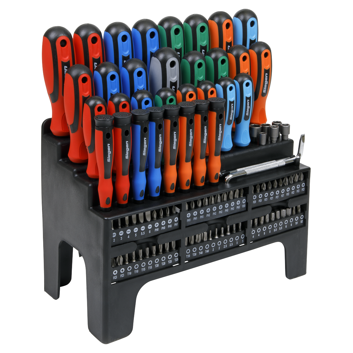 Sealey Screwdriver Bit Nut Driver Set 100 Pieces Slotted TRX-Star S01248