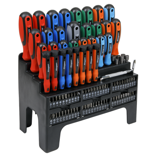 Sealey Screwdriver Bit Nut Driver Set 100 Pieces Slotted TRX-Star S01248