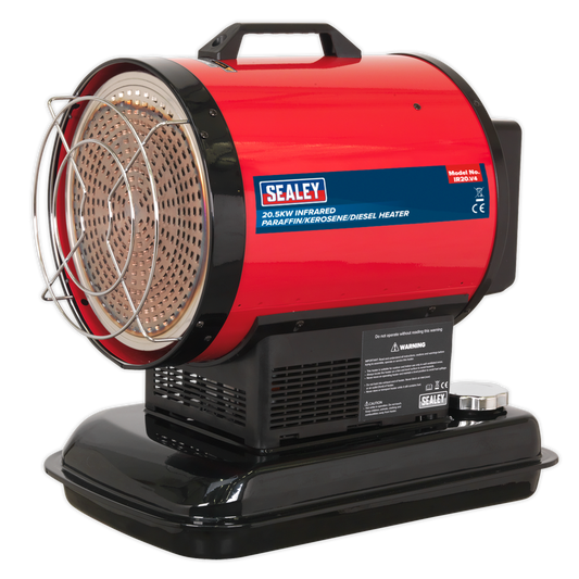 Sealey Infrared Paraffin Kerosene & Diesel Space Heater 20.5kW 230V Warmer IR20