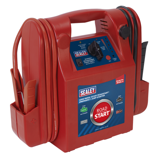 Sealey 3200A 1600A 12/24V RoadStart Emergency Jump Starter For 8 Cylinders RS105