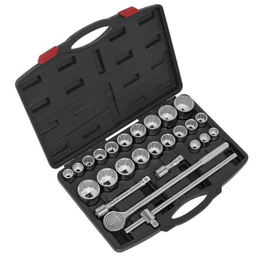 Sealey Socket Set 26 Pcs 3/4" Square Drive 12-Point WallDrive - DuoMetric AK2582