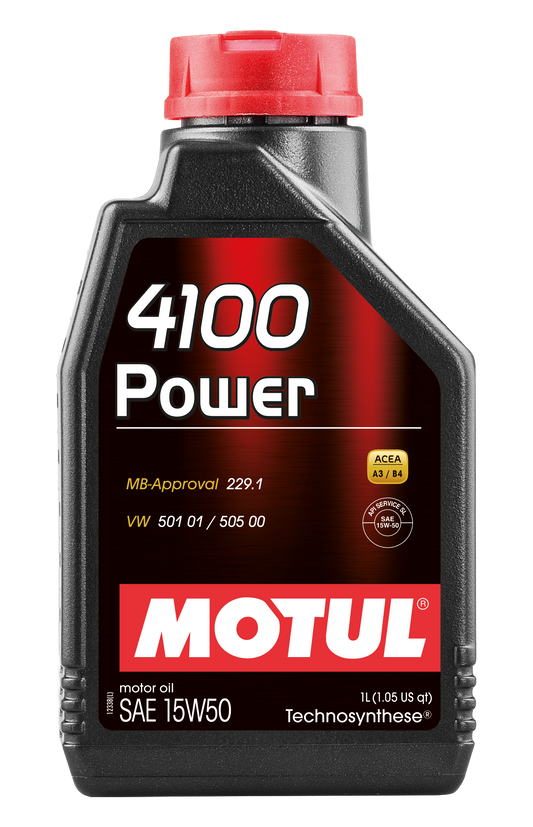 Motul 4100 POWER 15W50 1 Liter Auto Oil Lubricant 15W-50 Technosynthese 102773