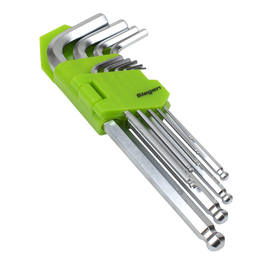Sealey Hey Key Set Long Ball-End 9 Pieces Metric 1.5-10mm 62.5-177mm S01260