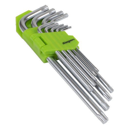 Sealey TRX Star Key Set Long 9 Pieces T10-T50 62.5-177mm Chrome Vanadium S01262