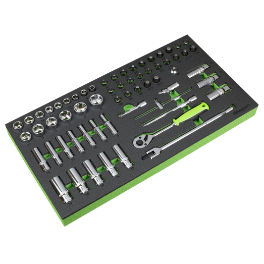 Sealey Siegen Socket Set With Tool Tray 3/8" Drive 8-24mm Sockets 62pc S01270