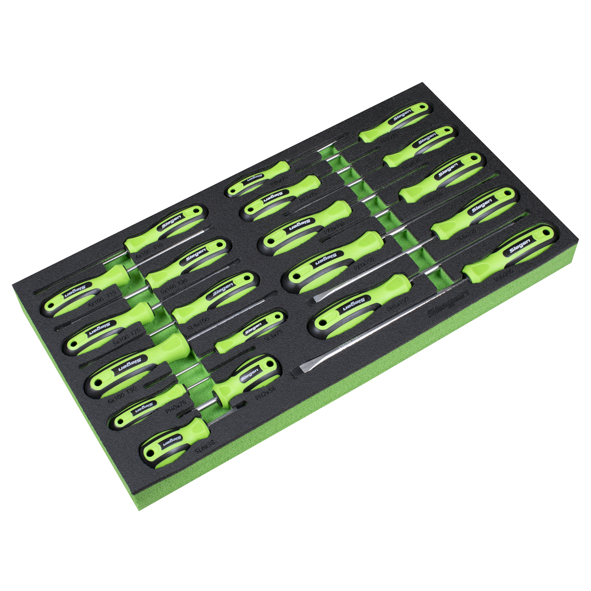 Sealey Siegen Screwdriver Set With Foam Storage Tool Tray 20 Pieces S01276