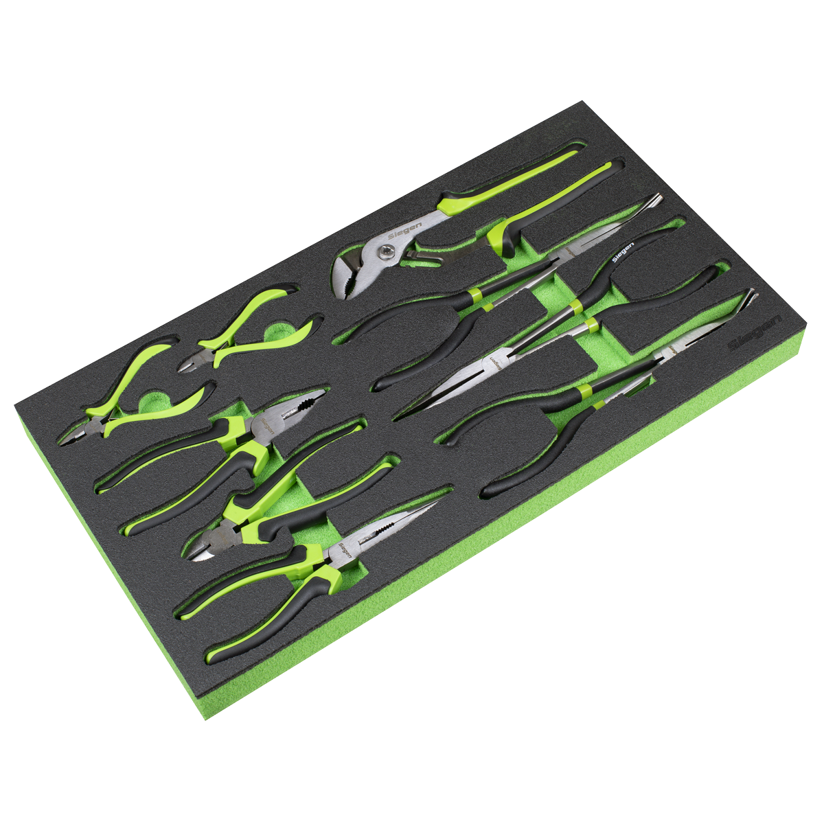Sealey Siegen Pliers Set Robust With Foam Storage Tool Tray 9 Pieces S01277