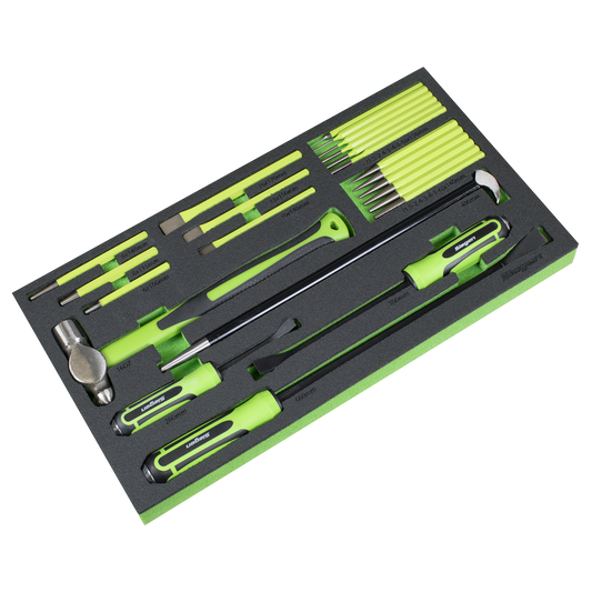 Sealey Siegen Pry Bar Hammer & Punch Set With Tool Tray 23 Pieces S01279