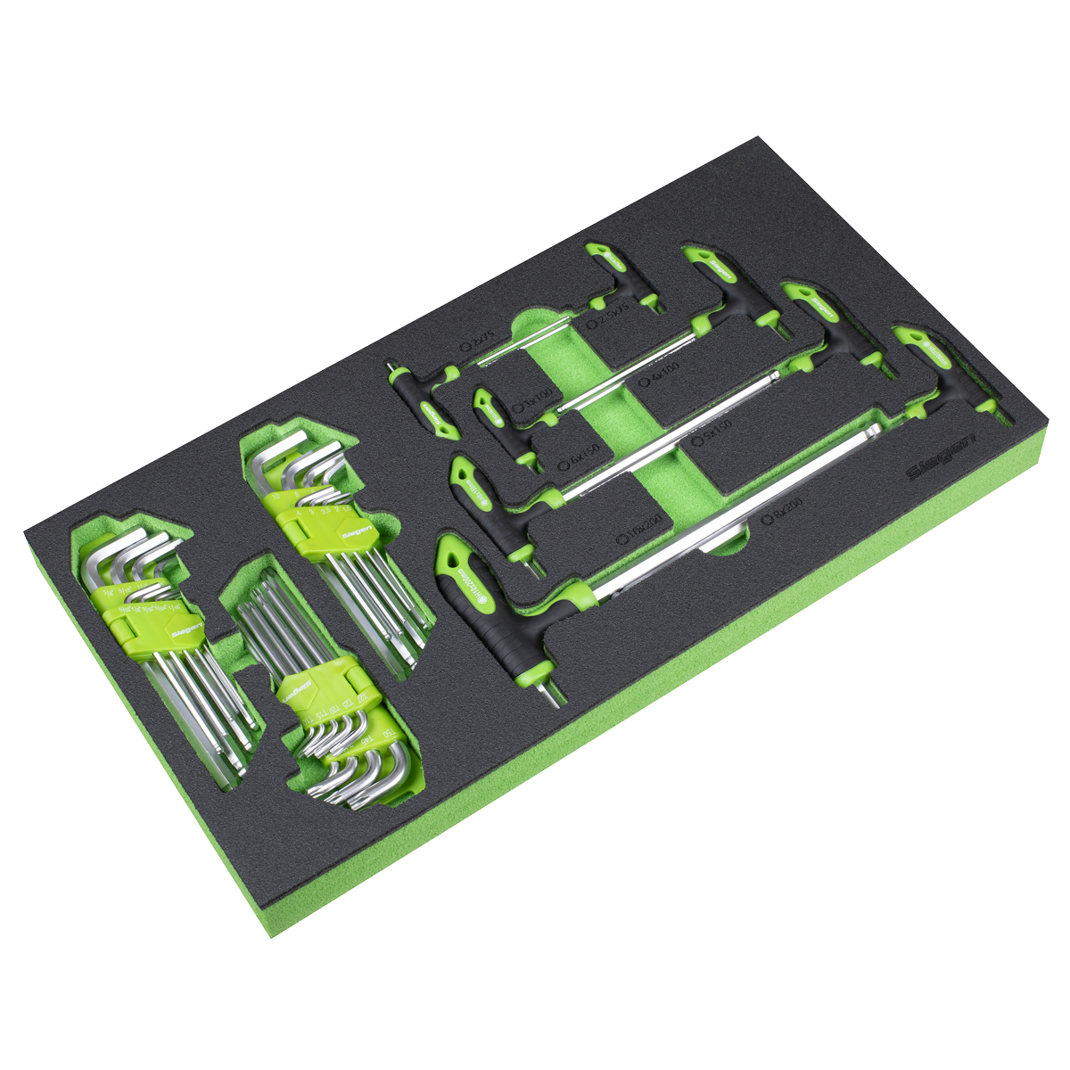Sealey Siegen T-Handle & Standard Hex/TRX-Star Key Set With Foam Tray S01280
