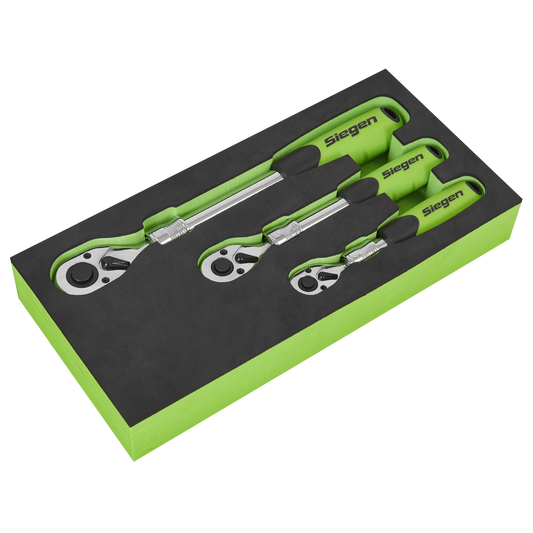 Sealey Siegen Extendable Ratchet Wrench Set Chrome Vanadium 3 Pieces S01285