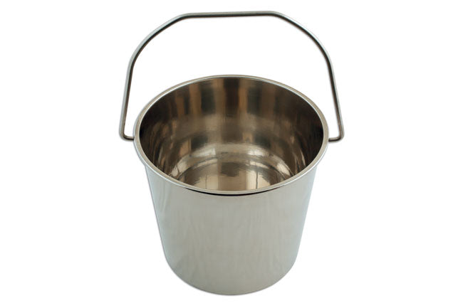 LASER 5929 Stainless Steel Bucket 12L Seamless Design For Hygiene & Durability