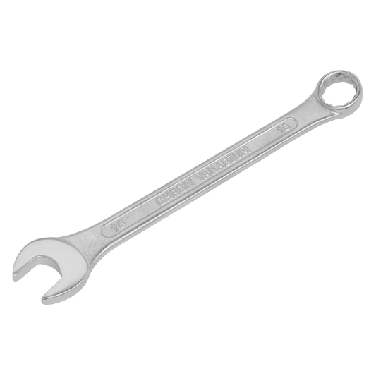 Sealey Combination Spanner Chrome Vanadium Steel Fully Polished Heads 16mm S0416