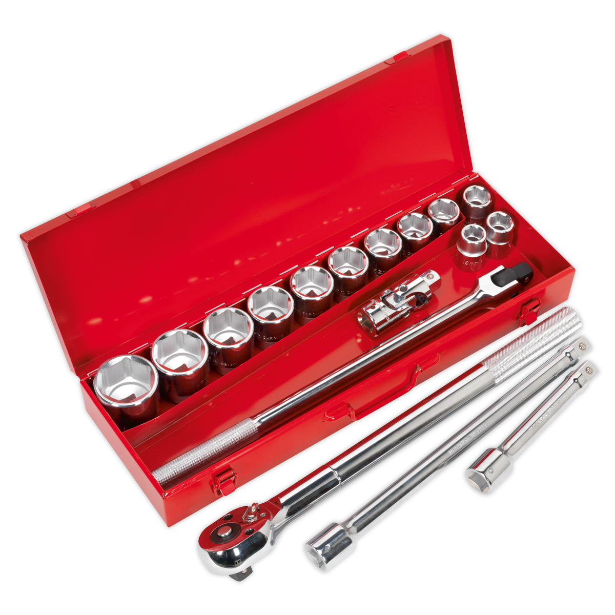 Sealey Socket Set 17 Pieces 3/4" Square Drive WallDrive Metric Silver AK2597