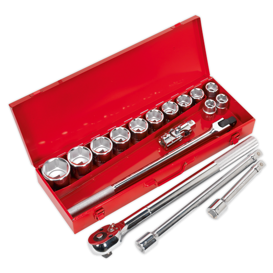 Sealey Socket Set 17 Pieces 3/4" Square Drive WallDrive Metric Silver AK2597