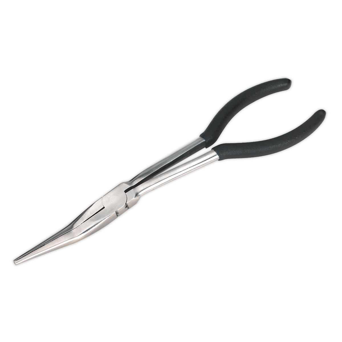 Sealey Needle Nose Pliers 275mm Offset Fully Polished Finish Silver Tool S0437