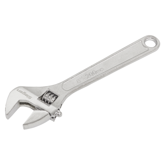 Sealey 200mm Adjustable Wrench Hand Tool Hardened & Heat Treated Steel S0451