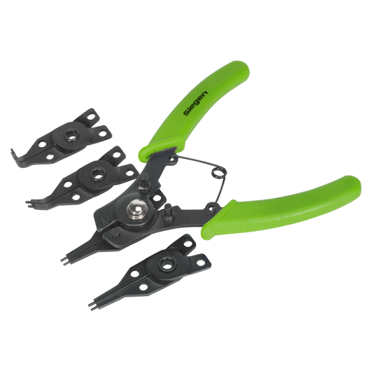 Sealey Internal/External Circlip Pliers Set Interchangable Steel Heads S0457