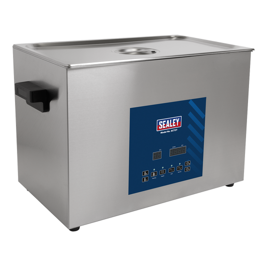 Sealey Ultrasonic Parts Cleaning Tank 27L LED Display Temperature Control SCT27
