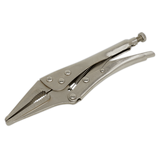 Sealey Locking Pliers Long Nose With Chrome Vanadium Steel Jaws 225mm S0462