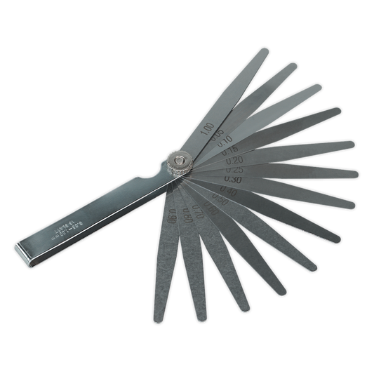 Sealey 13 Blade Feeler Gauge - Metric Graduated 0.05 To 1mm Sizes S0517