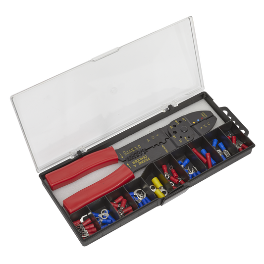 Sealey Crimping Tool Set With Safety Insulated Handle Grips M2.6-M5 S0536