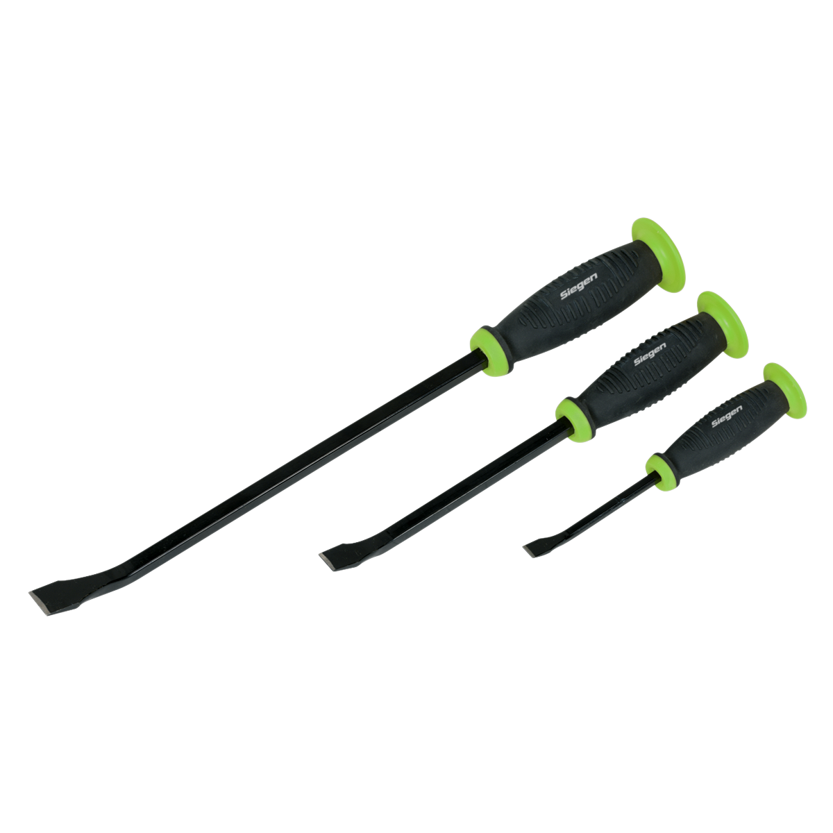 Sealey Prybar Set With Hammer Cap & Soft Grip Handle 3 Pieces Yellow/Black S0558