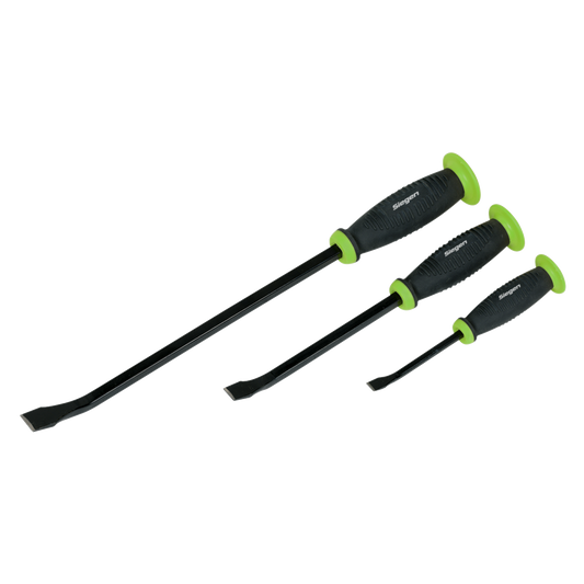 Sealey Prybar Set With Hammer Cap & Soft Grip Handle 3 Pieces Yellow/Black S0558