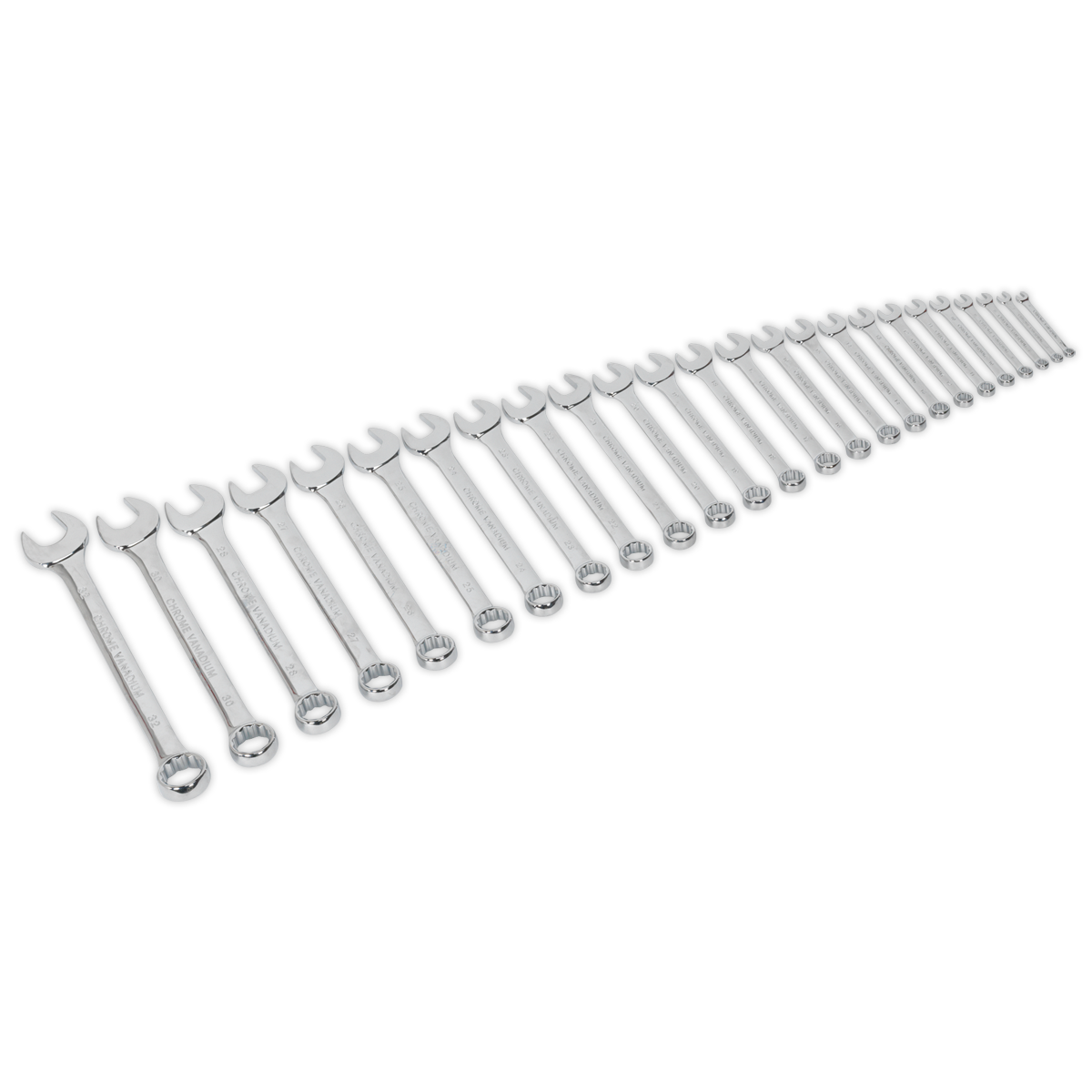 Sealey Combi Spanner Set Metric Drop-Forged Chrome Vanadium Steel 25 Pcs S0564