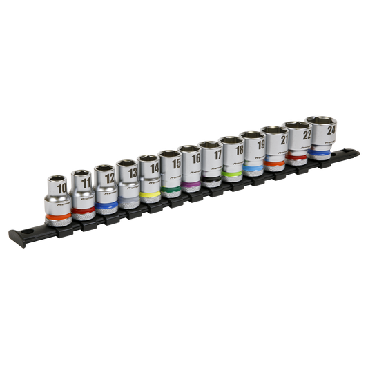 Sealey Socket Set 13 Pieces 1/2" Square Drive 6 Point WallDrive Metric AK2661