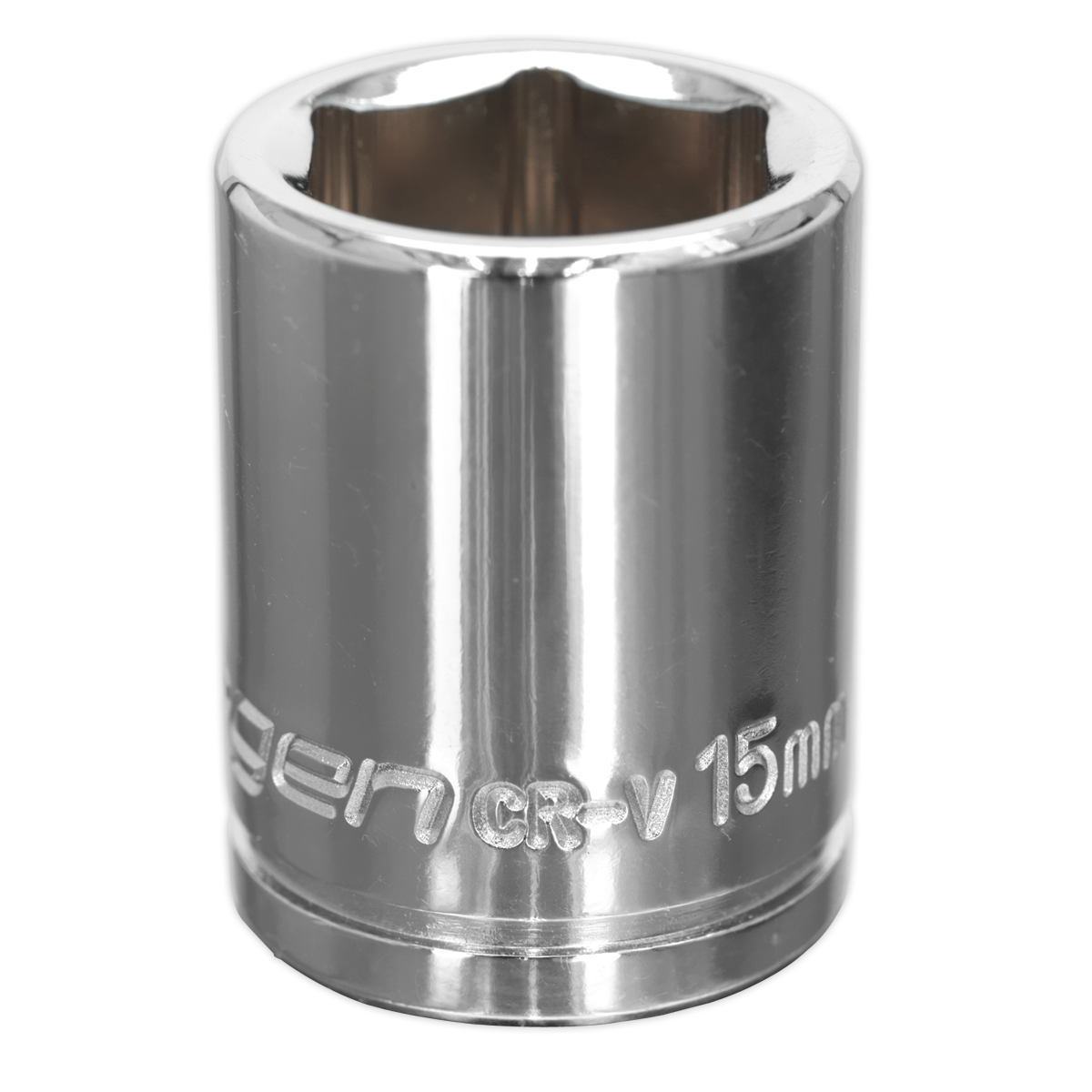 Sealey WallDrive Socket 15mm 3/8" Square Drive Carbon Steel Chrome Plated S0582