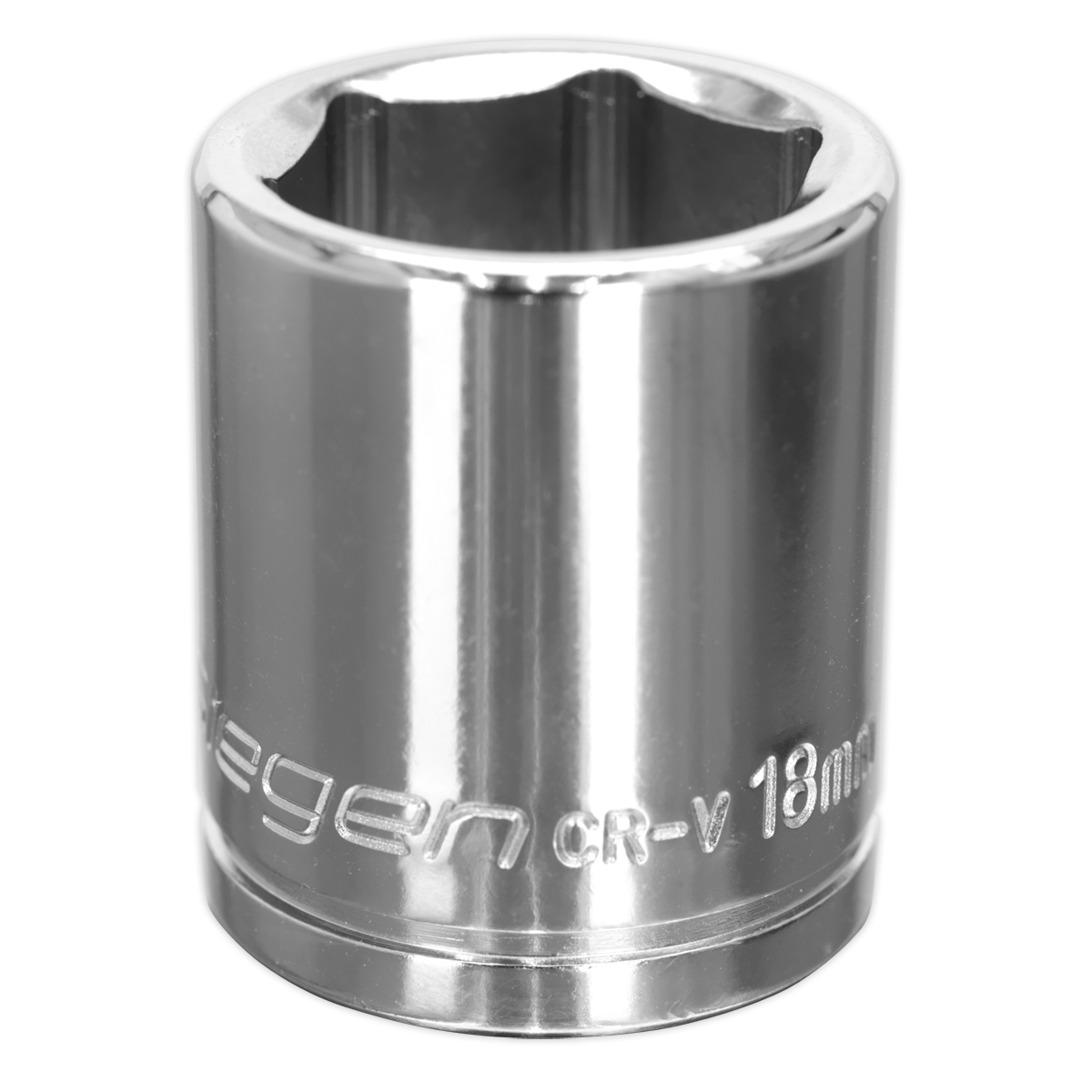 Sealey WallDrive Socket 18mm 3/8" Square Drive Carbon Steel Chrome Plated S0585