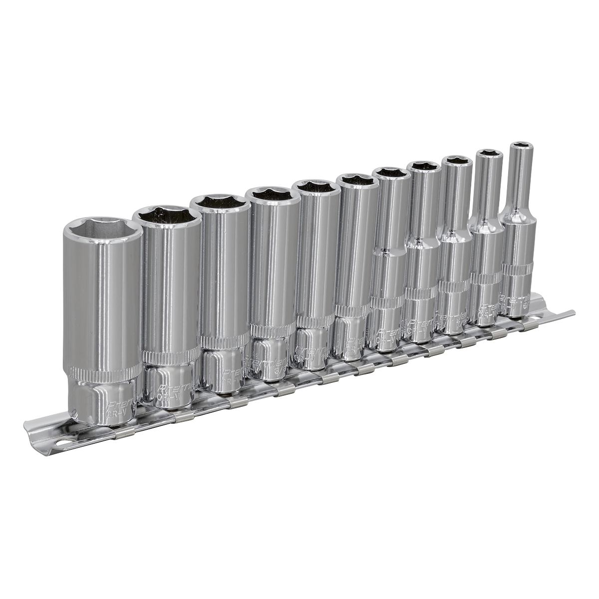 Sealey Socket Set 11pc 1/4" Square Drive 6 Point Deep WallDrive Imperial AK2671