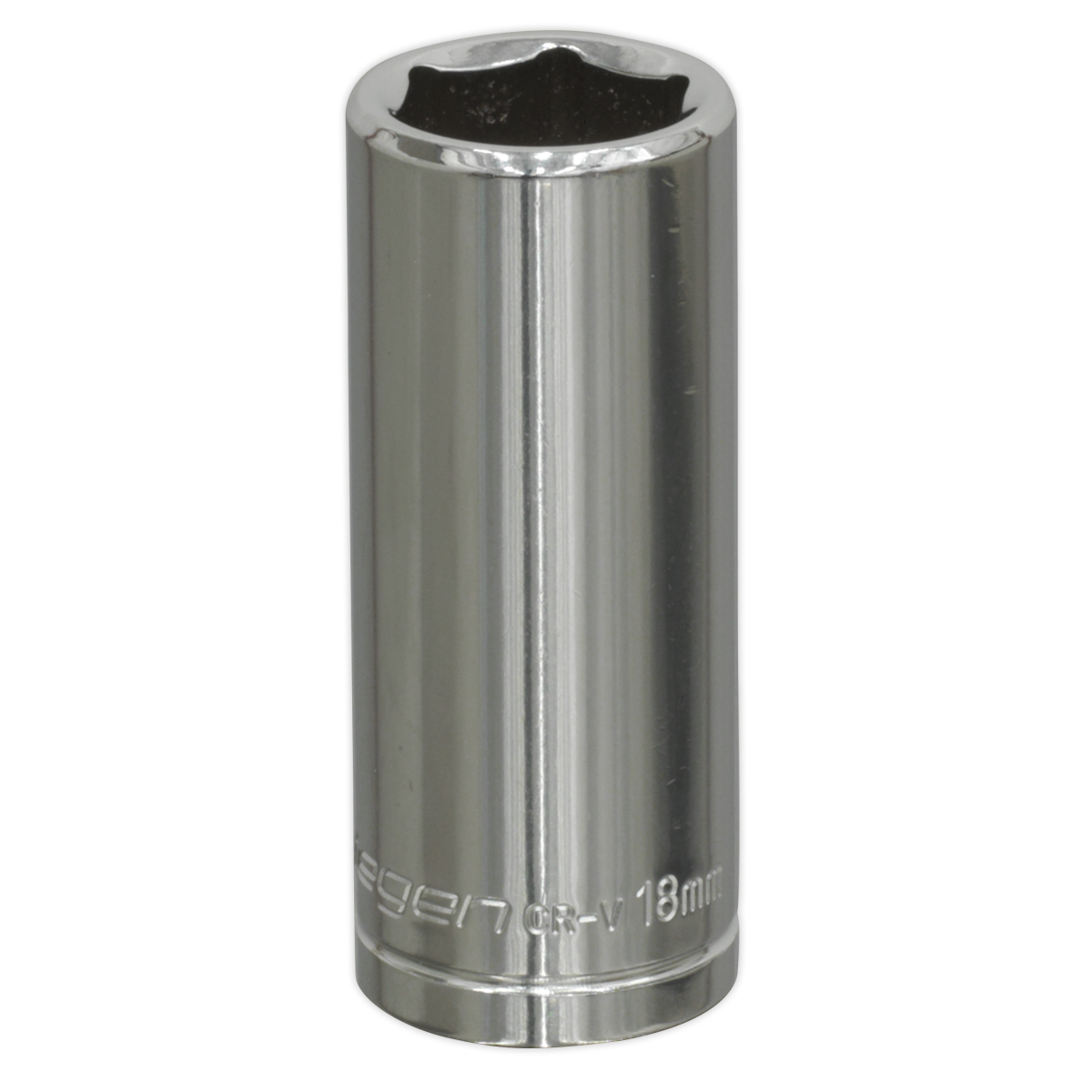 Sealey WallDrive Socket Tool 18mm Deep 3/8" Square Drive - Chrome Plated S0596