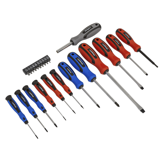 Sealey Soft Grip Screwdriver/Bit Set Chrome Vanadium Steel Shafts 23 Pcs S0598