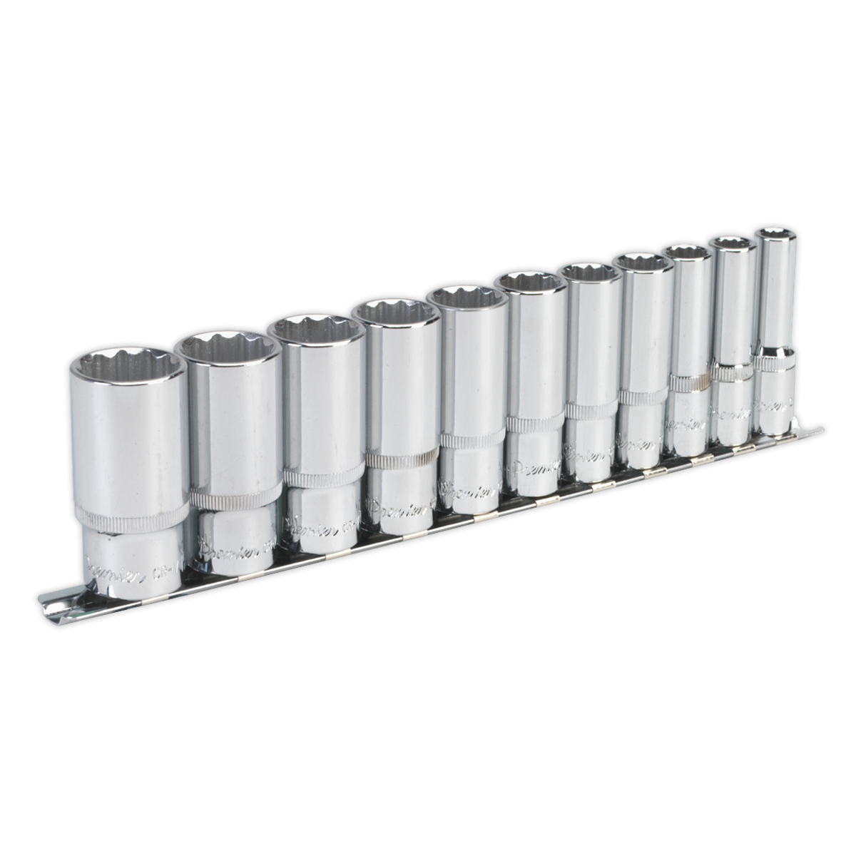 Sealey Socket Set 11pc 3/8" Square Drive 12 Point Deep WallDrive Imperial AK2673