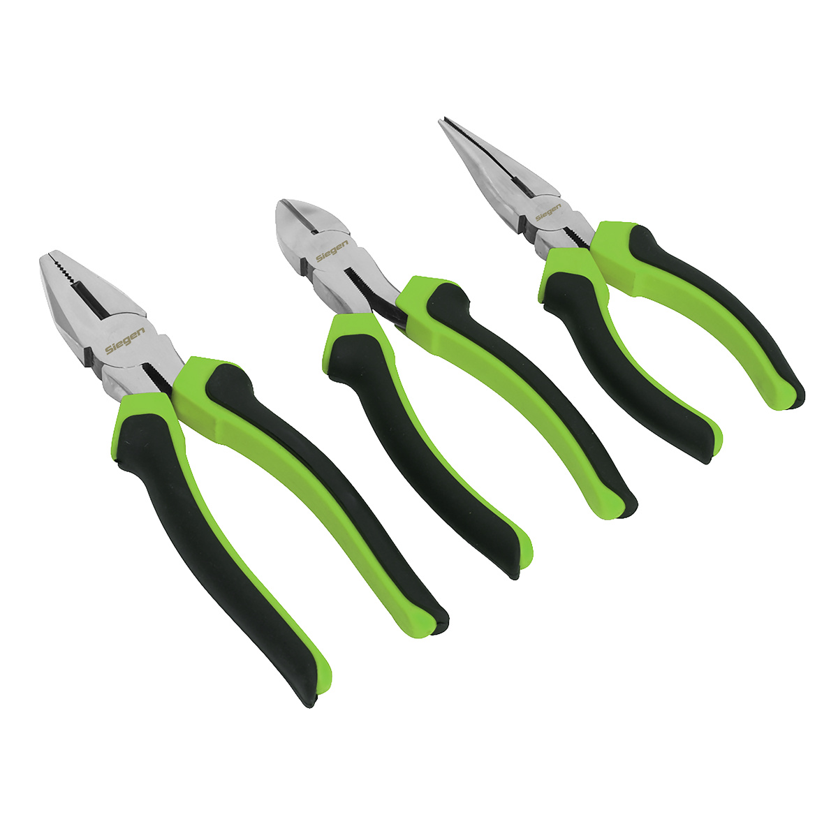 Sealey Comfort Grip Pliers Set Fully Chromed & Polished Jaw Heads 3 Pieces S0645