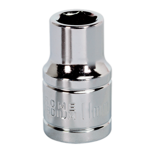Sealey WallDrive Socket 11mm 1/2" Square Drive Carbon Steel Chrome Plated S0649