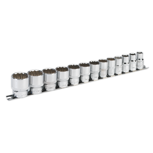 Sealey Socket Set 13pc 1/2" Square Drive 12 Point WallDrive Imperial AK2674