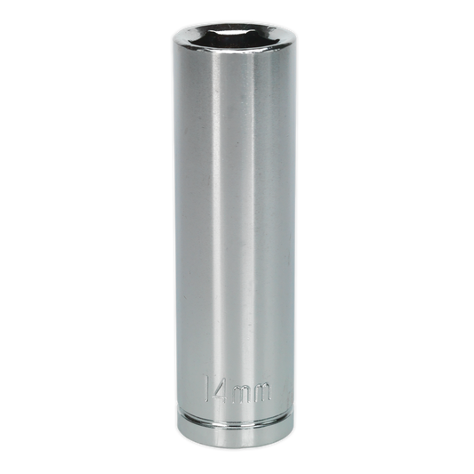 Sealey WallDrive Socket Tool 14mm Deep 1/2" Square Drive - Chrome Plated S0670