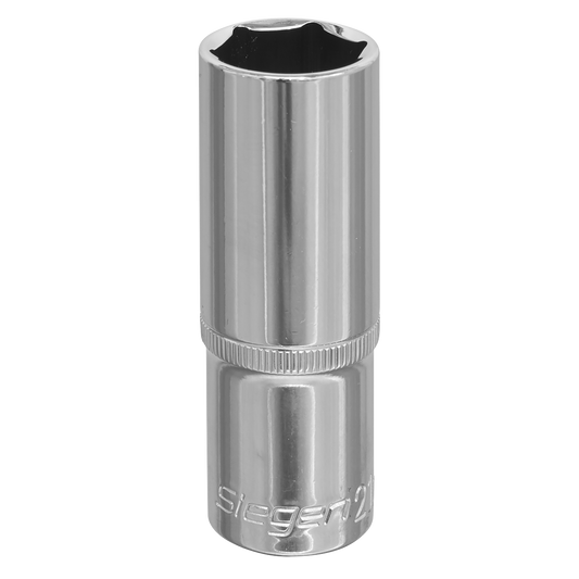 Sealey WallDrive Socket 21mm Deep 1/2" Square Drive Chrome Vanadium Steel S0676