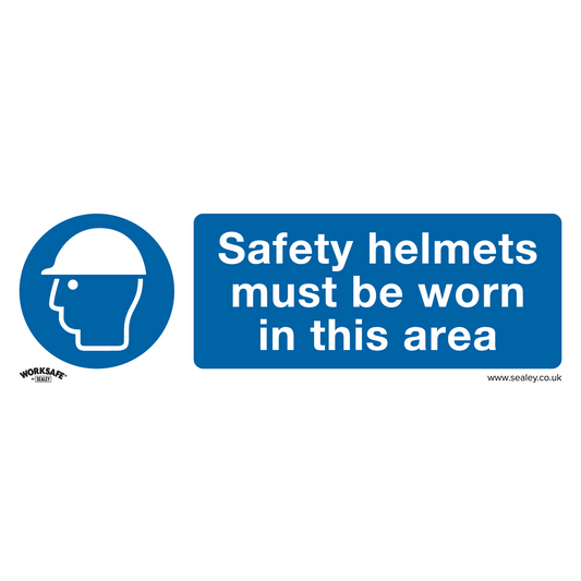 Sealey Mandatory Safe Sign Helmets Self-Adhesive Vinyl Sticker Pack of 10 SS8V10