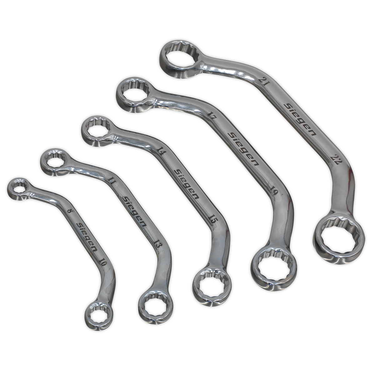 Sealey Obstruction Spanner Set Chrome Vanadium Steel 5 Pieces Metric S0716