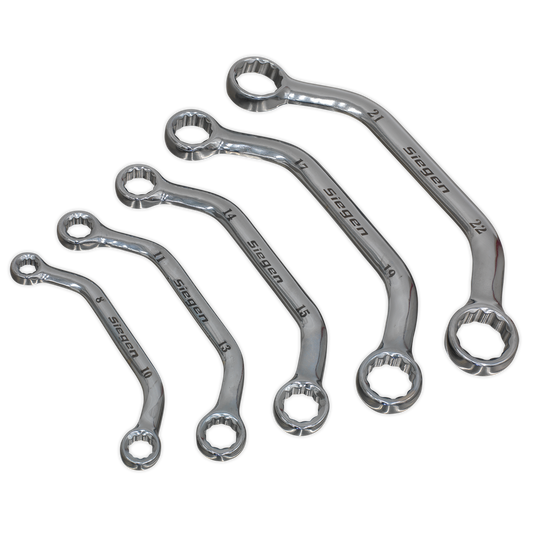 Sealey Obstruction Spanner Set Chrome Vanadium Steel 5 Pieces Metric S0716